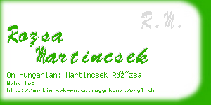 rozsa martincsek business card